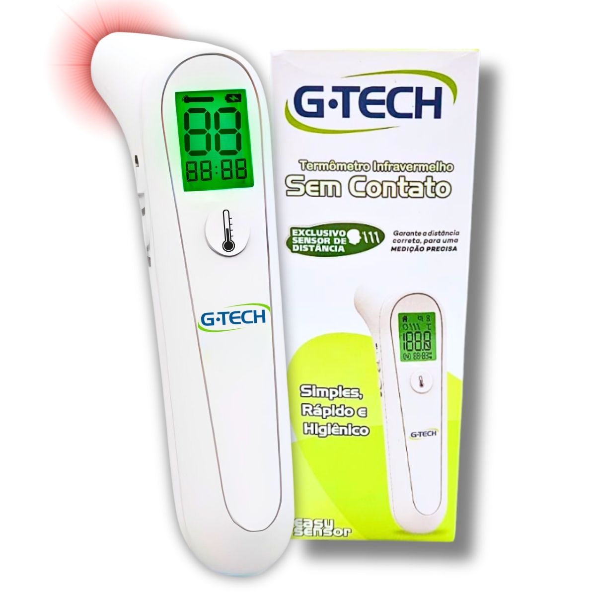 Termômetro Infravermelho De Testa Sem Contato Easy Sensor Digital 2 Em 1 G- Tech - Union Commerce