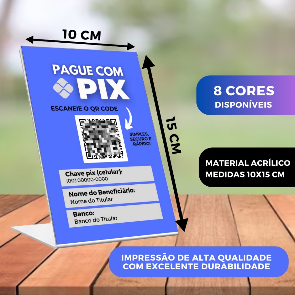 PLACA PIX ACRÍLICO - Papelaria Almeida