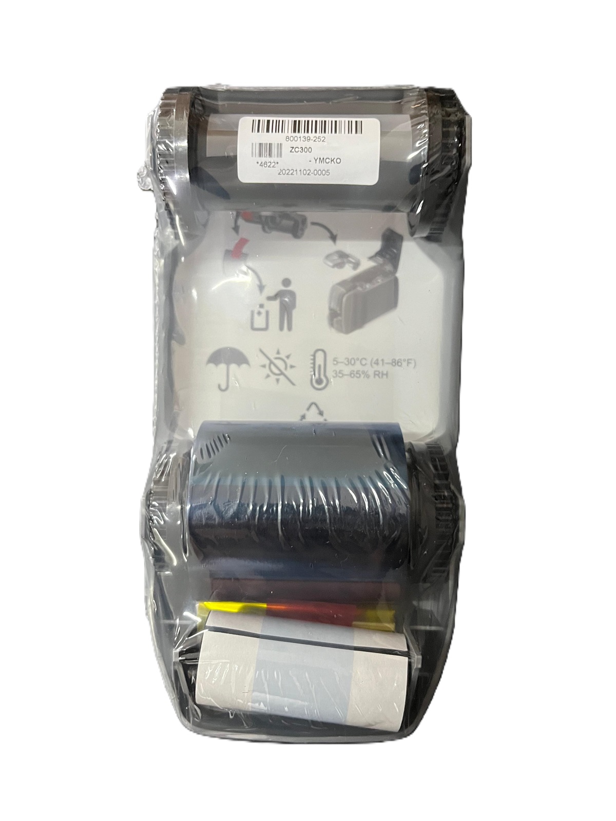 Ribbon Zebra 800300-252BR P/ ZC100 ZC300 C/ 300 impressões - Loja de Impressora de Crachás e ...