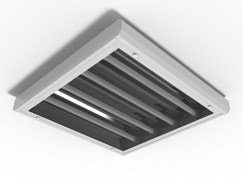 Luminária de sobrepor alto rendimento fechada com difusor 60cm. RT