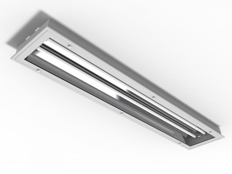 Luminária embutir alto rendimento fechada com difusor transparente