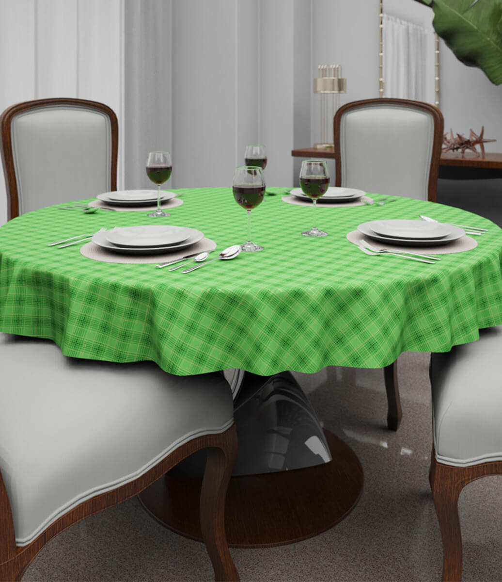 Toalha de Mesa Redonda 4 Lugares Xadrez Verde - Mesa Chiq - Toalhas de ...