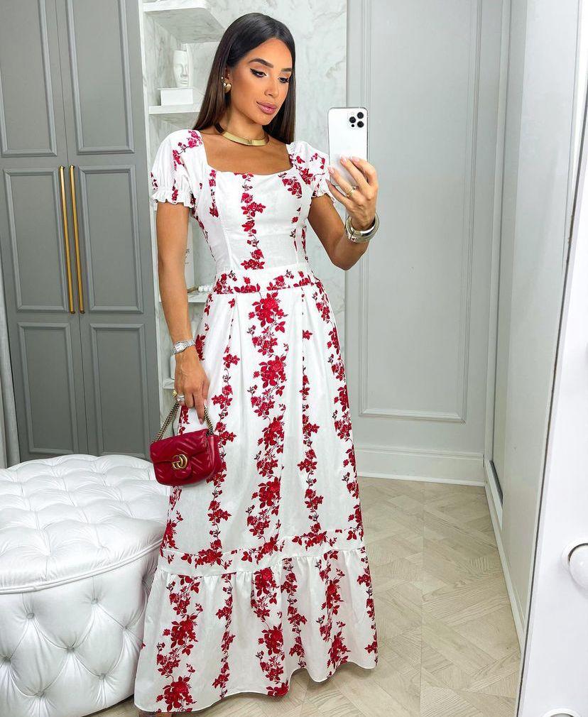 Vestido Cigana Floral Elastex - Das Ermãs