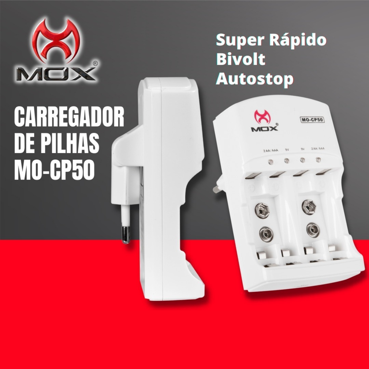 Carregador Pilhas Aa/aaa/9v + 4 Pilhas Aaa 1000mah Recarregável Auto ...