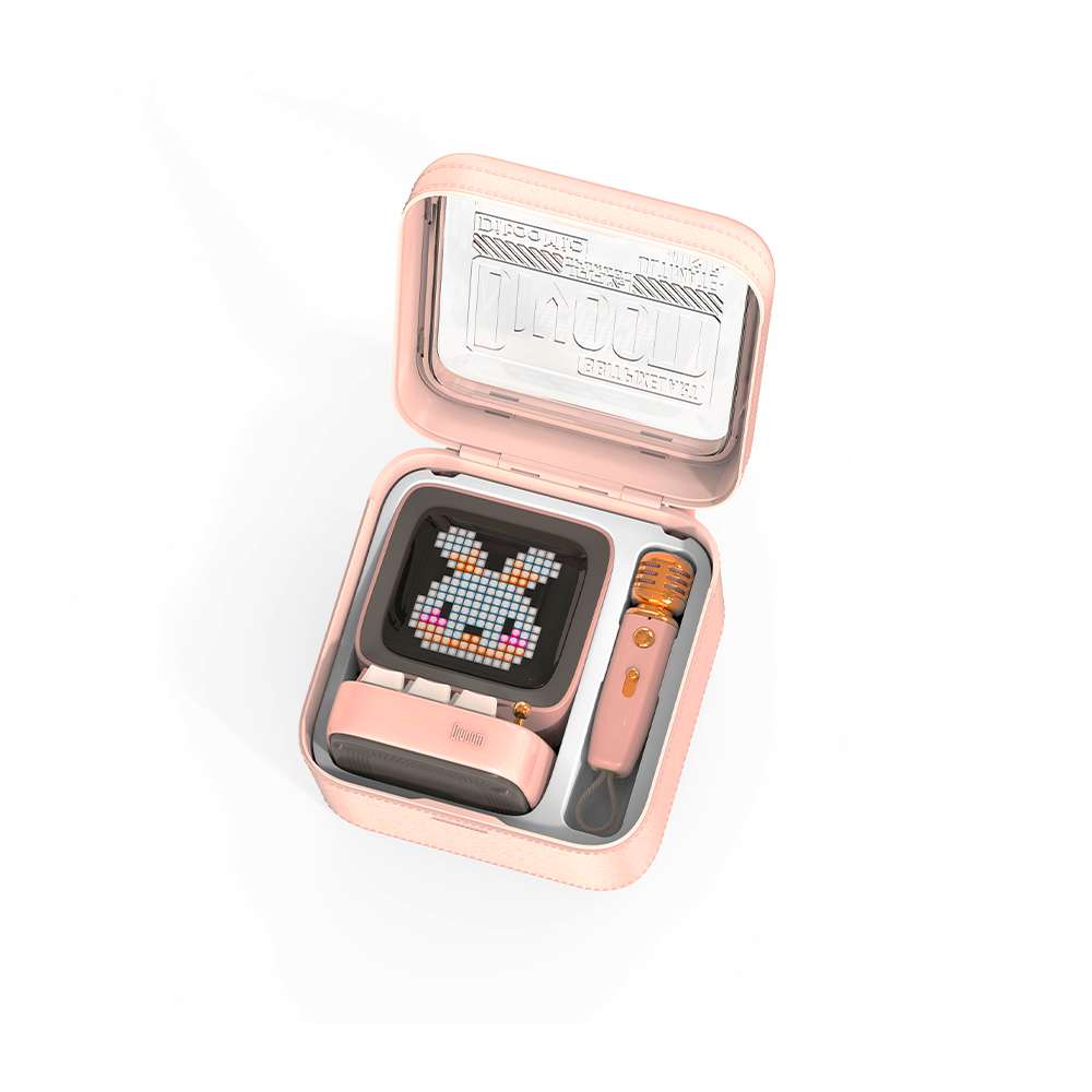 Dvd Rosa Com Microfone Caixa de Som e Microfone Divoom com Pixel Ditoo-Mic Rosa - Pro Setup ...