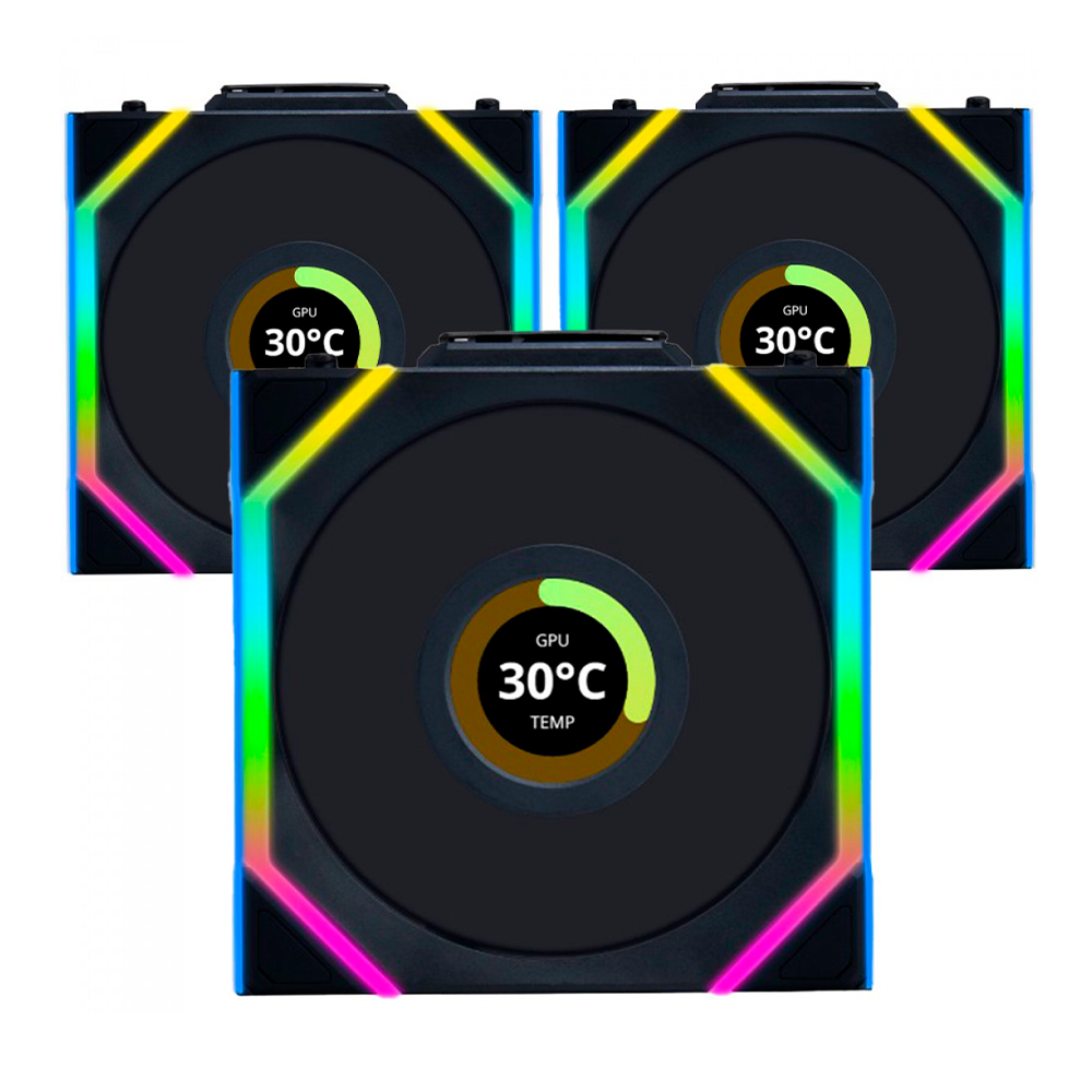 Kit 3 Fans Lian Li Uni Fan SL Wireless LCD 120 ARGB Preto - Pro Setup ...
