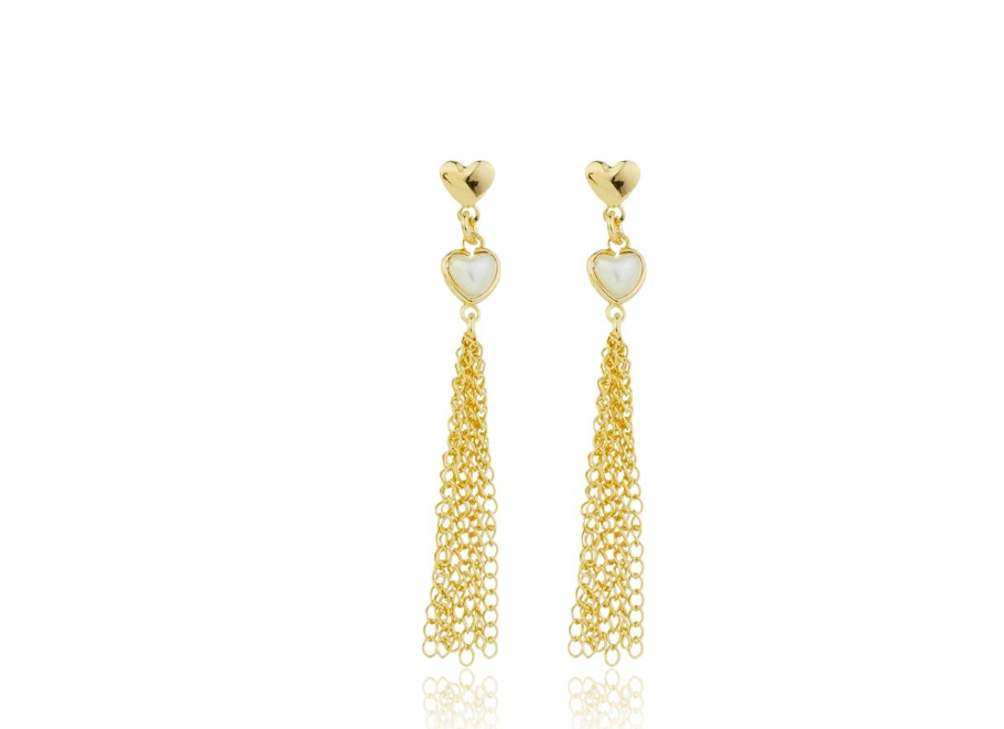 Brinco de Argola com Pérola Cristine banhado ouro 18k