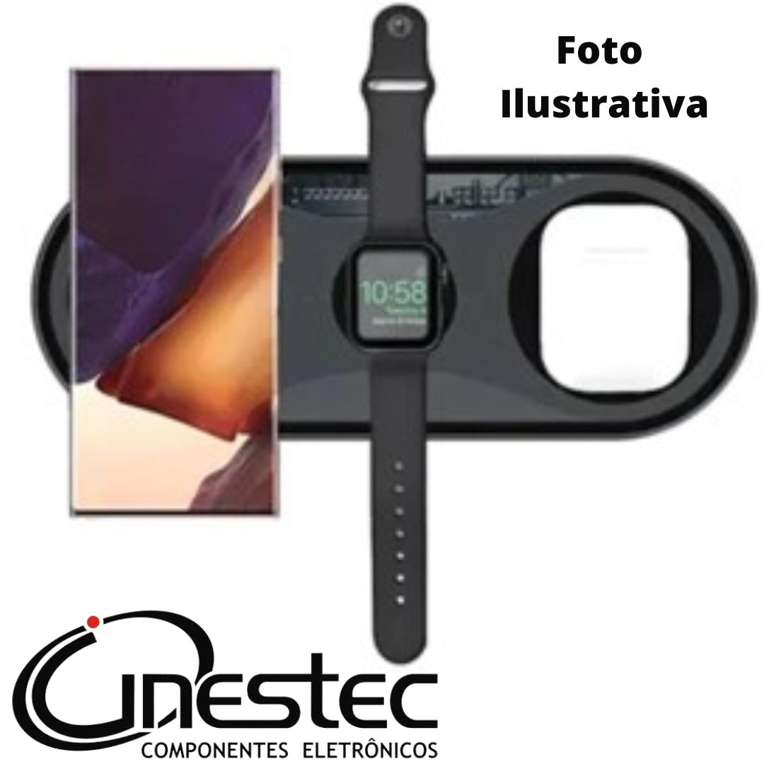 ESTACAO DE CARREGAMENTO POR INDUCAO - SEM FIO 3x1 TURBO HREBOS - HS-350 -  Cinestec