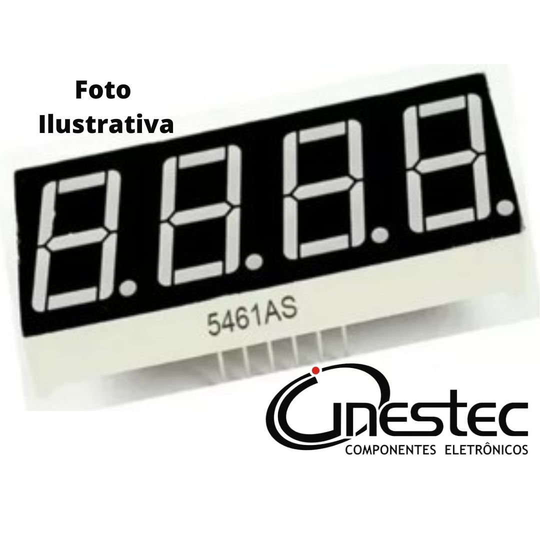 DISPLAY 4 DIGITOS CATODO COMUM 7 SEG. VERMELHO 5641AS - 0,56