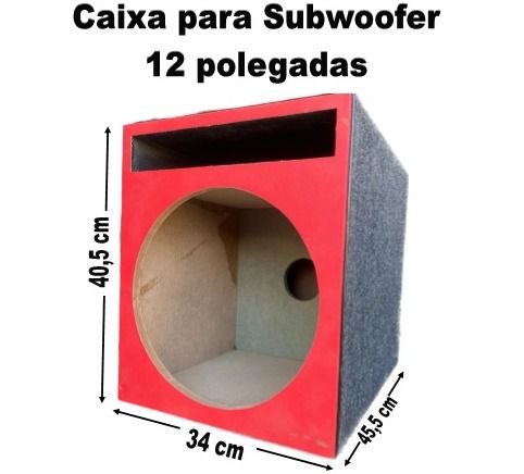 CAIXA DE SOM PARA SUBWOOFER 12 POLEGADAS ARISTENE SOM AUTOMOTIVO