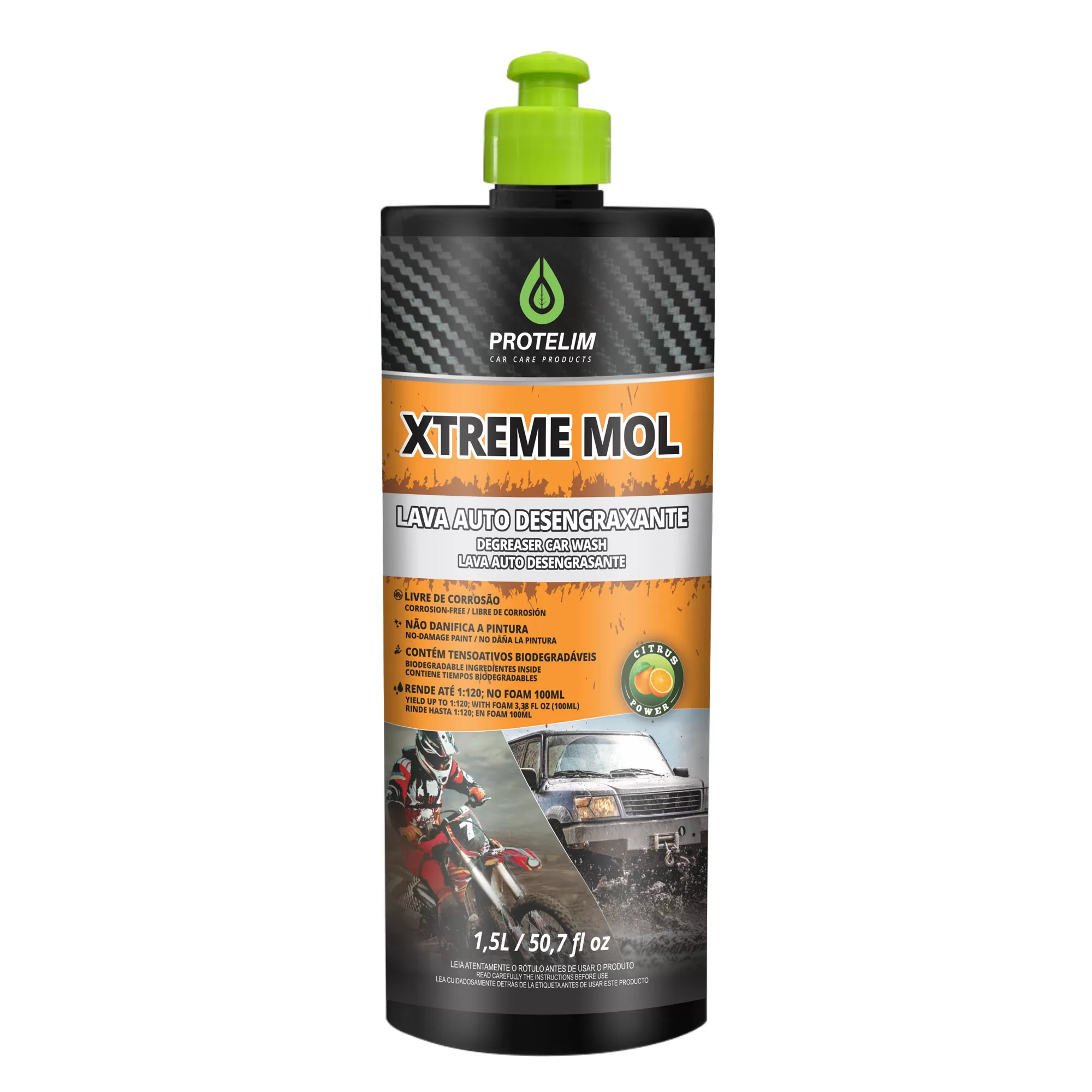 Xtreme Mol Lava Auto Desengraxante Concentrado 1,5L - Protelim - UP CARSHOP