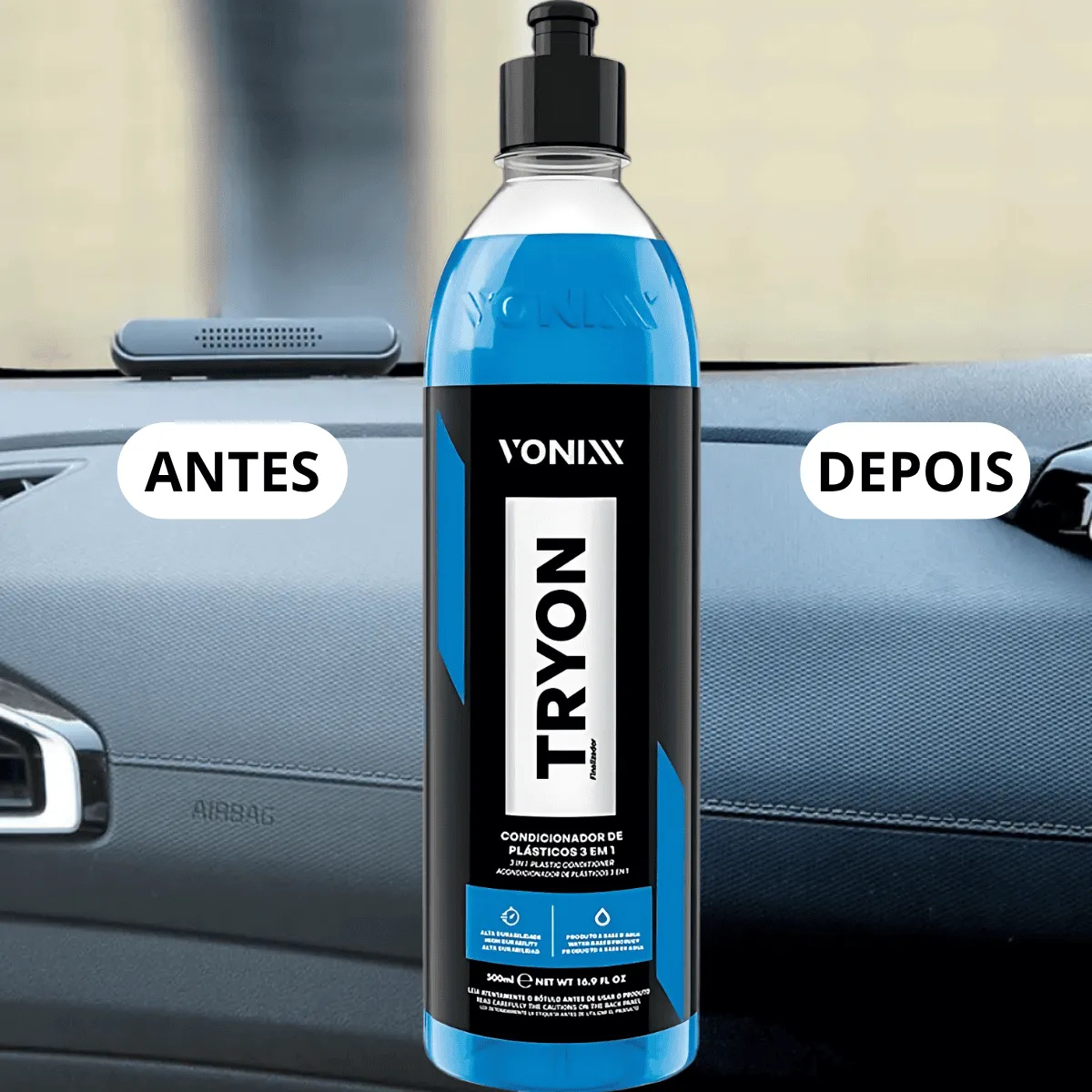 Tryon Condicionador 3 em 1 Plástico Borracha 500ML - Vonixx - UP CARSHOP