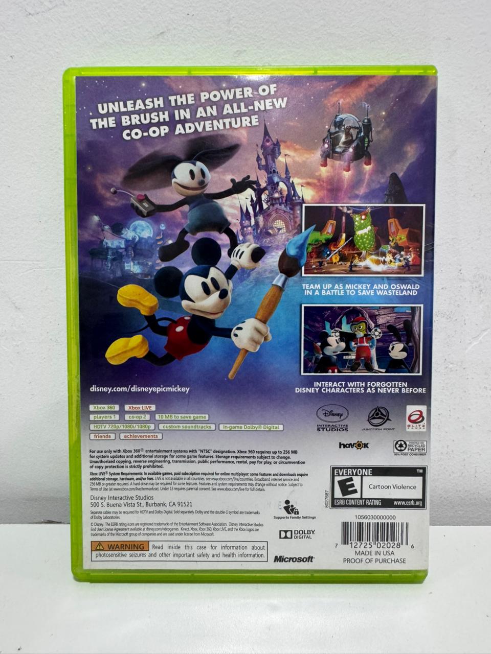 Disney Epic Mickey 2 The Power of two Xbox 360 Mídia Física (Usado