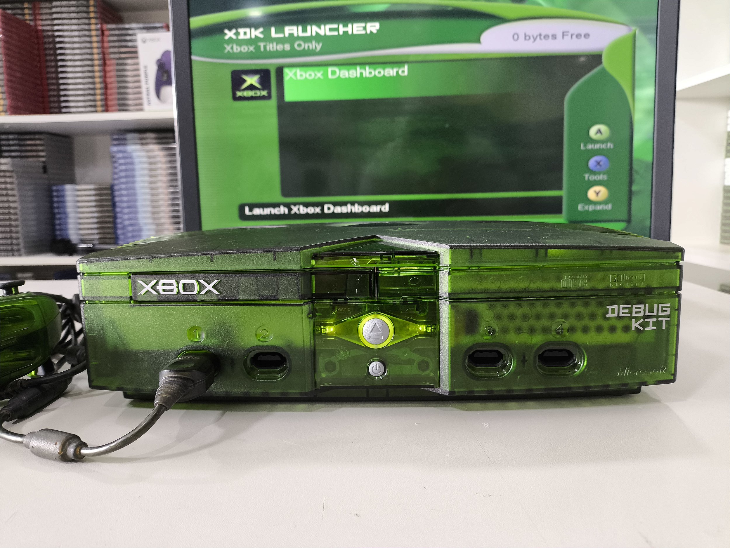 Console Microsoft Xbox Clássico Debug kit Translucent Green - www ...