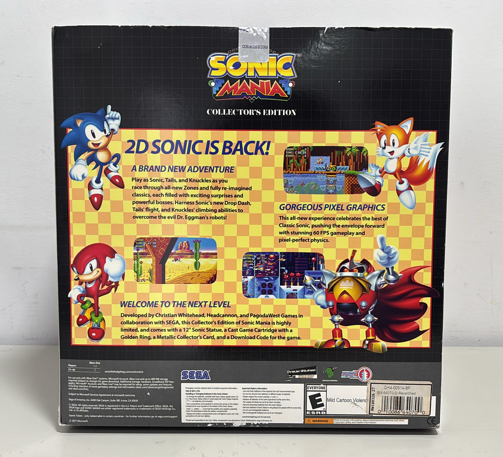 Sonic Mania Collector's Edition Xbox One Mídia Física Lacrado