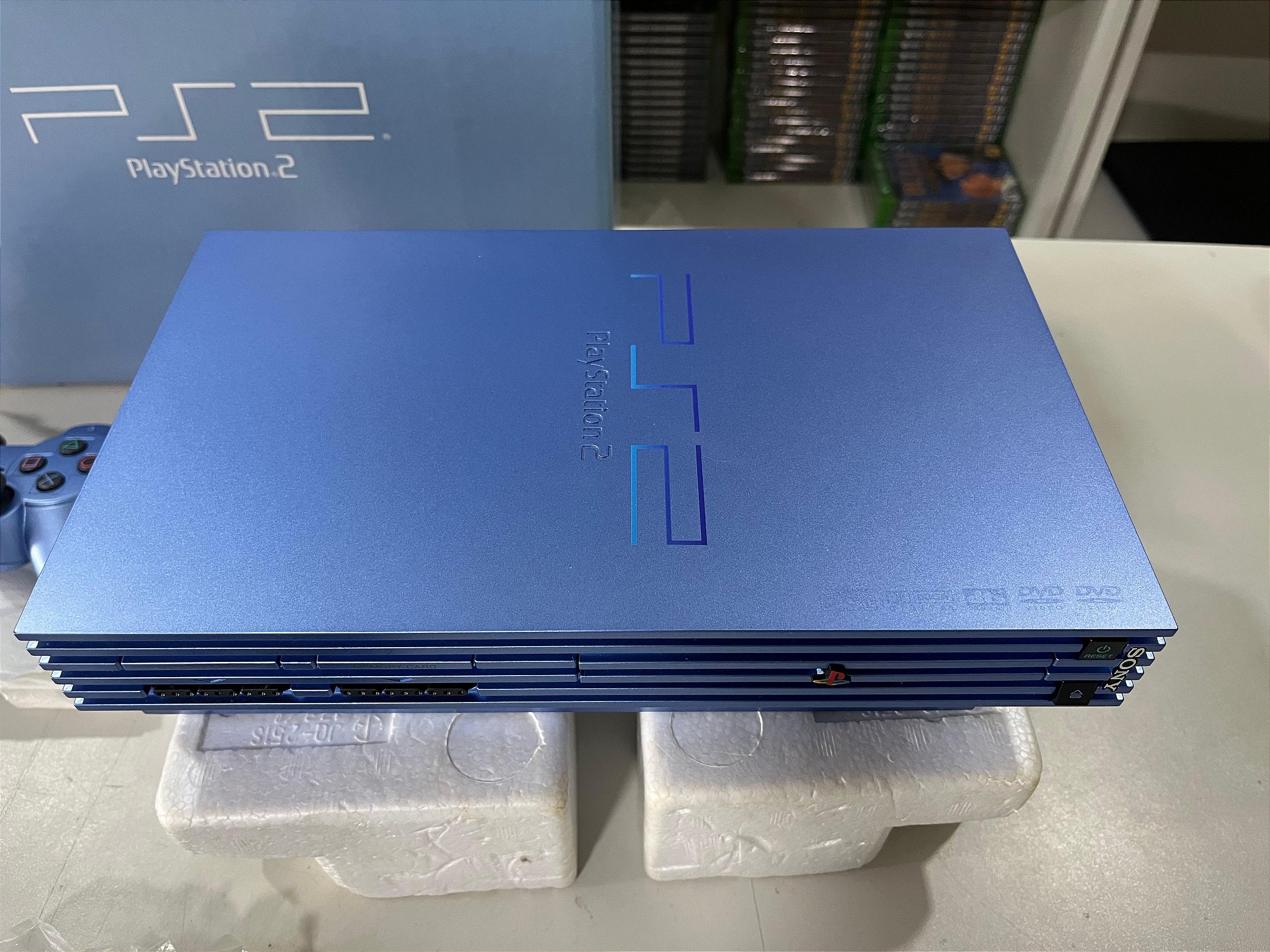 プレイステーション2 アクア PlayStation 2, Aqua Blue, Na Caixa Seriado, Modelo SCPH