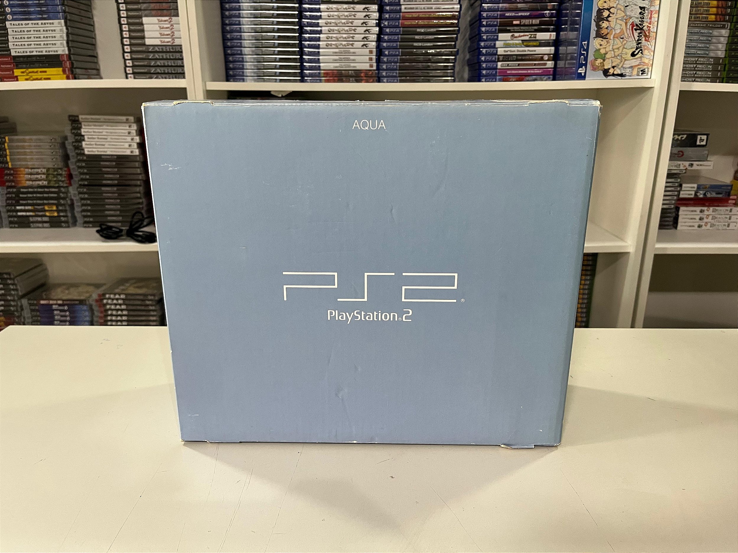 Console Sony Playstation 2 Edição Aqua Blue - PS2 FAT Aqua