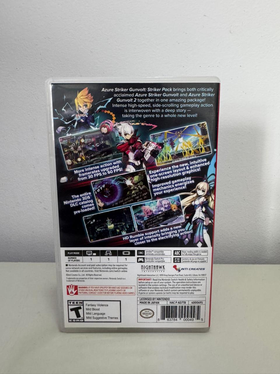Azure Striker Gunvolt Striker Pack Nintendo Switch (Usado) www