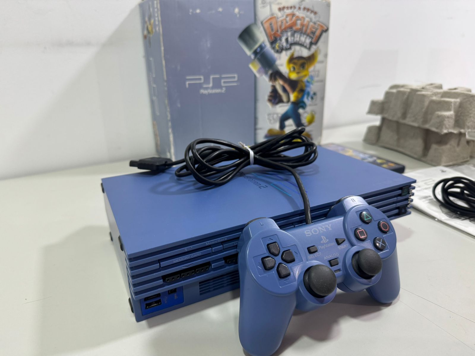 Console Playstation 2 Fat Edição Ratchet E Clank Toys Blue Japonês