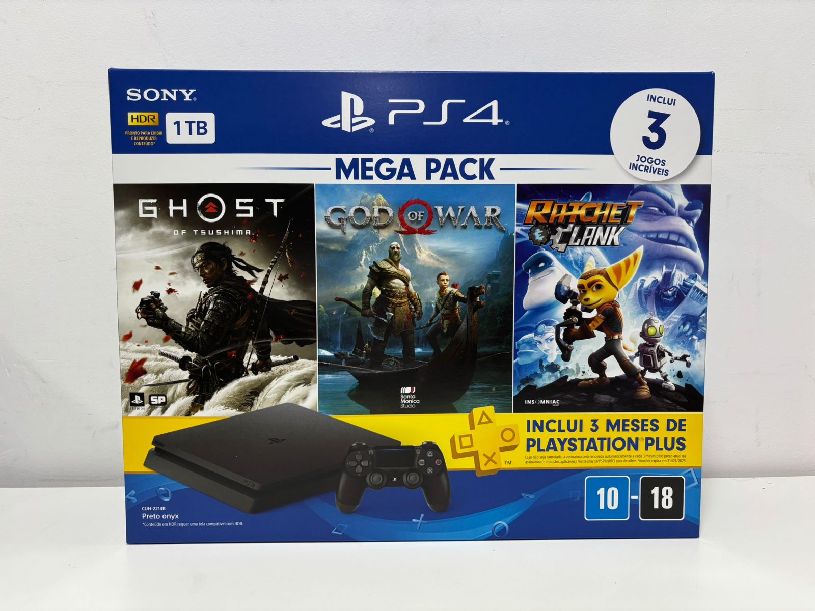 Console Playstation 4 Slim Mega Pack 3 Jogos - PS4 Slim Novo