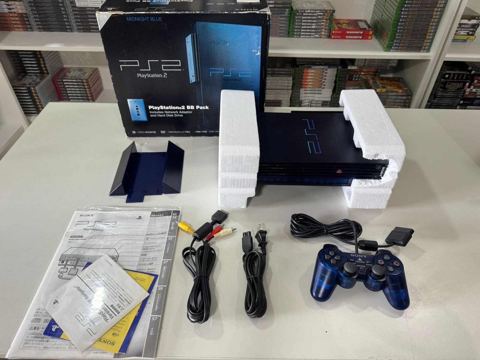 Console Sony Playstation 2 Fat Midnight Blue BB Pack SCPH-50000 - PS2 ...