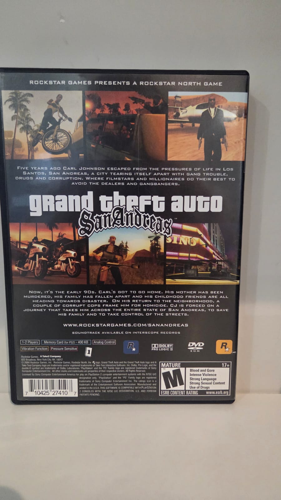 Grand Theft Auto - GTA San Andreas PS2 Original Americano (Usado) - www ...