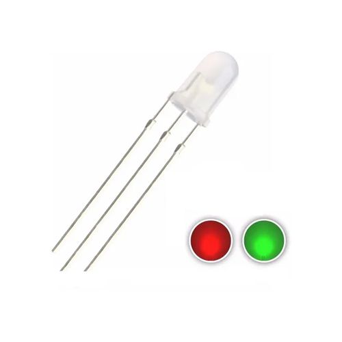 Led Bicolor 5mm Difuso (Vermelho e Verde) Catodo Comum Baú da