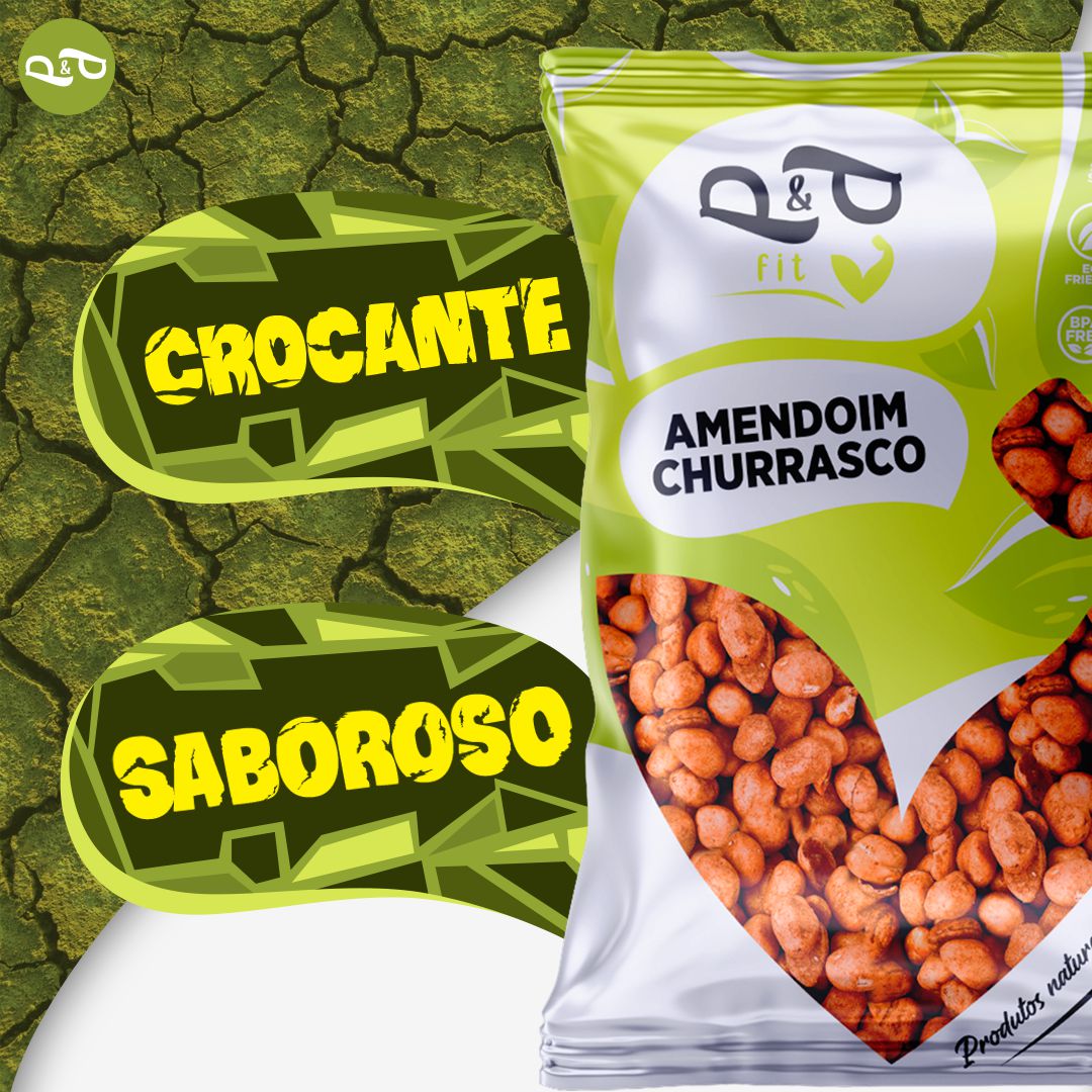 Amendoim Crocante Churrasco - P&P - P&P Fit - A sua loja de