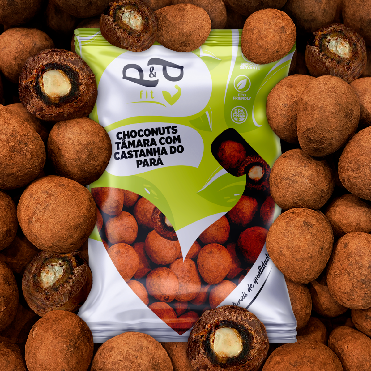 Choconuts P&P Tâmara Recheada Castanha do Pará Chocolate 70