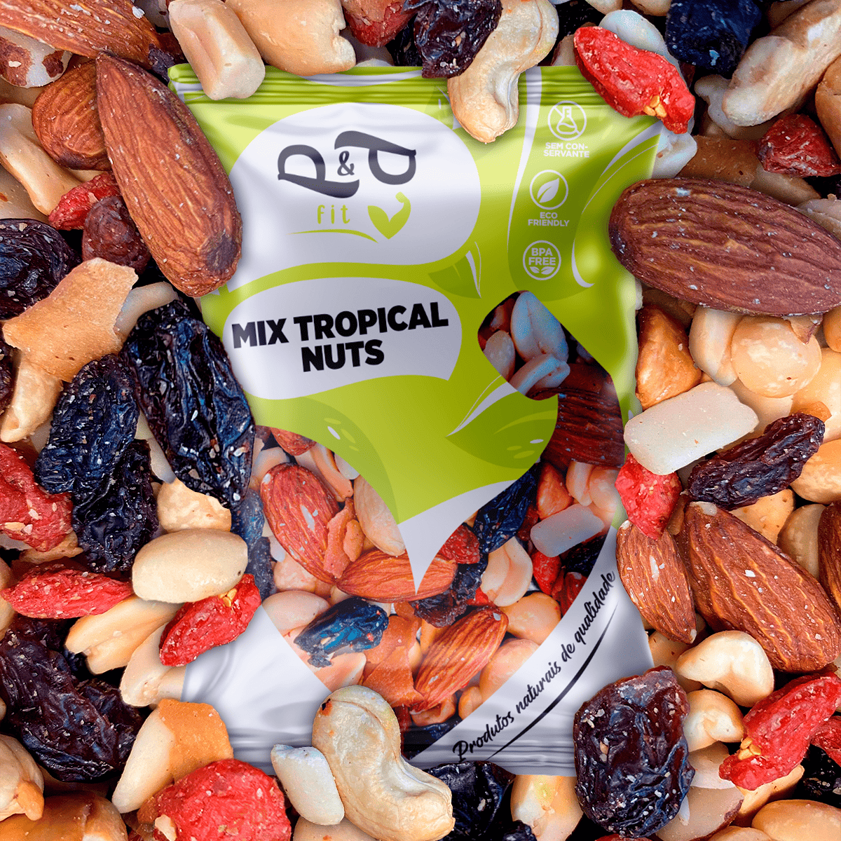 Mix Tropical Nuts Castanha Amendoa Amendoim Uva Nozes - P&P - P&P