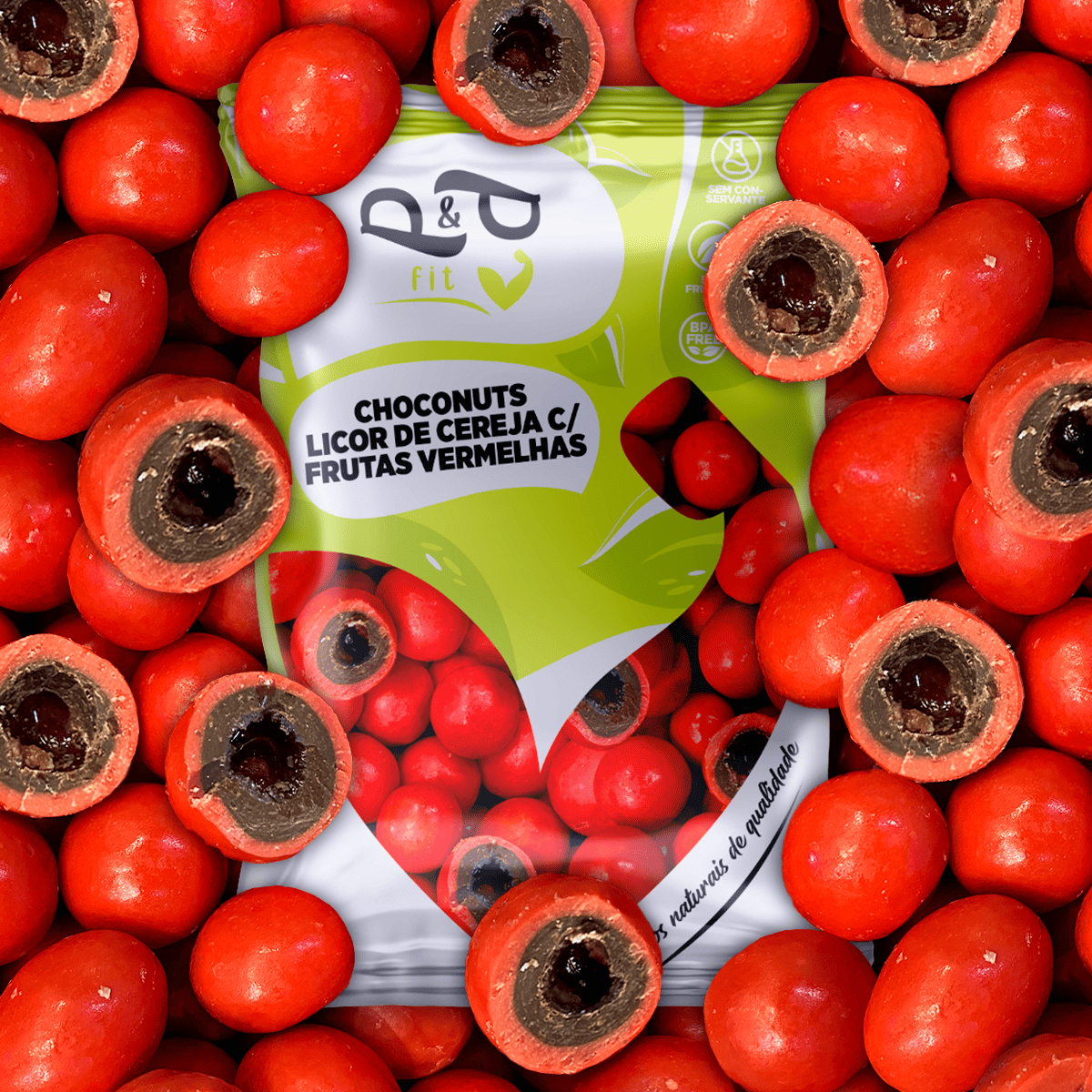 Choconuts P&P Licor de Cereja Chocolate Frutas Vermelhas Drageado