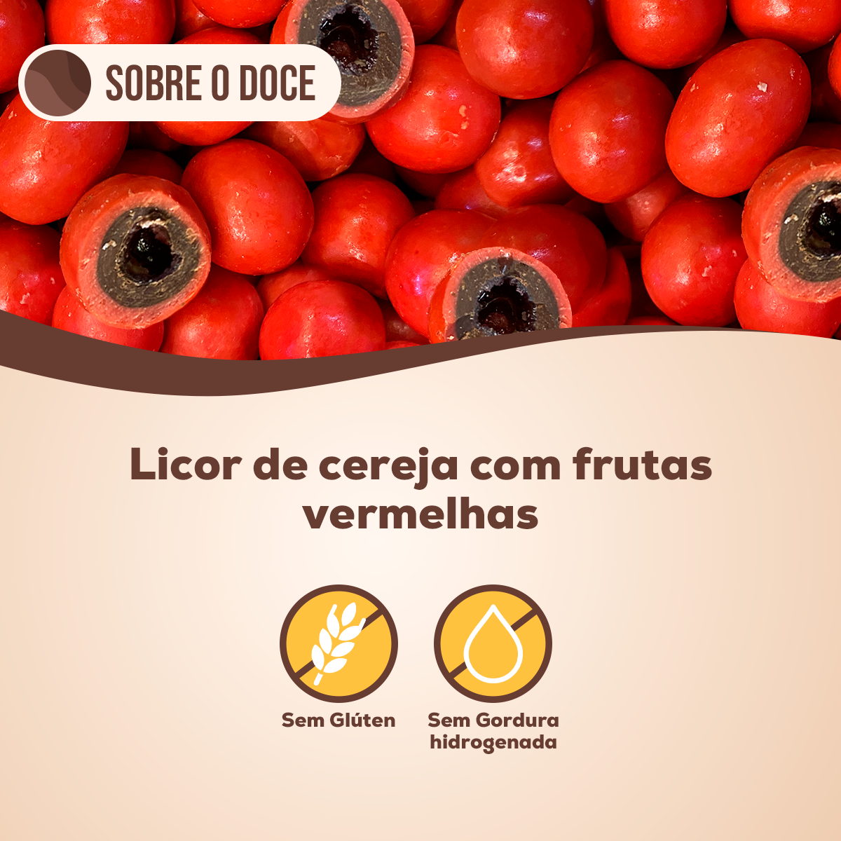Choconuts P&P Licor de Cereja Chocolate Frutas Vermelhas Drageado