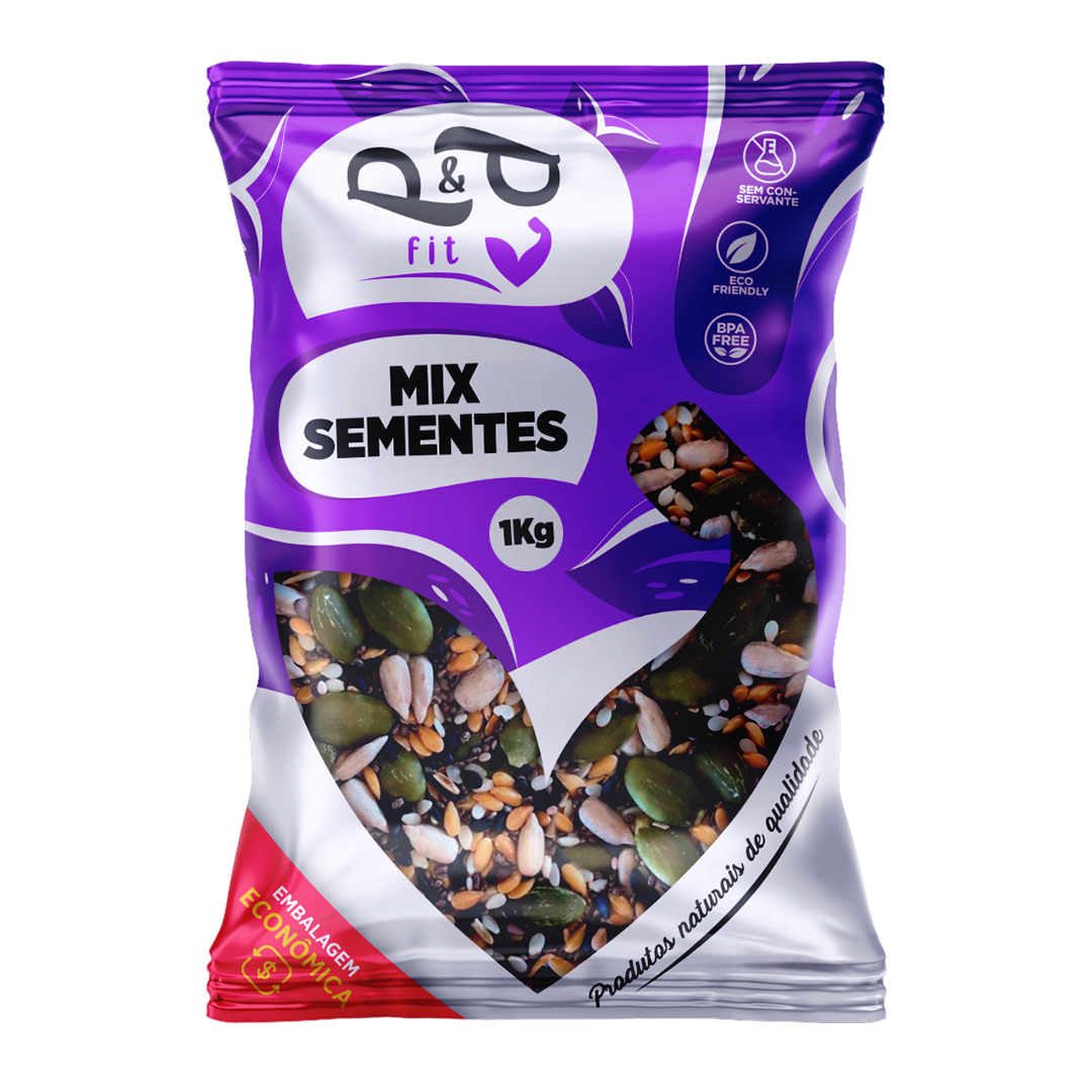 Mix P&P Ssementes Saúde - Chia, Linhaça Dourada, Linhaça Marrom