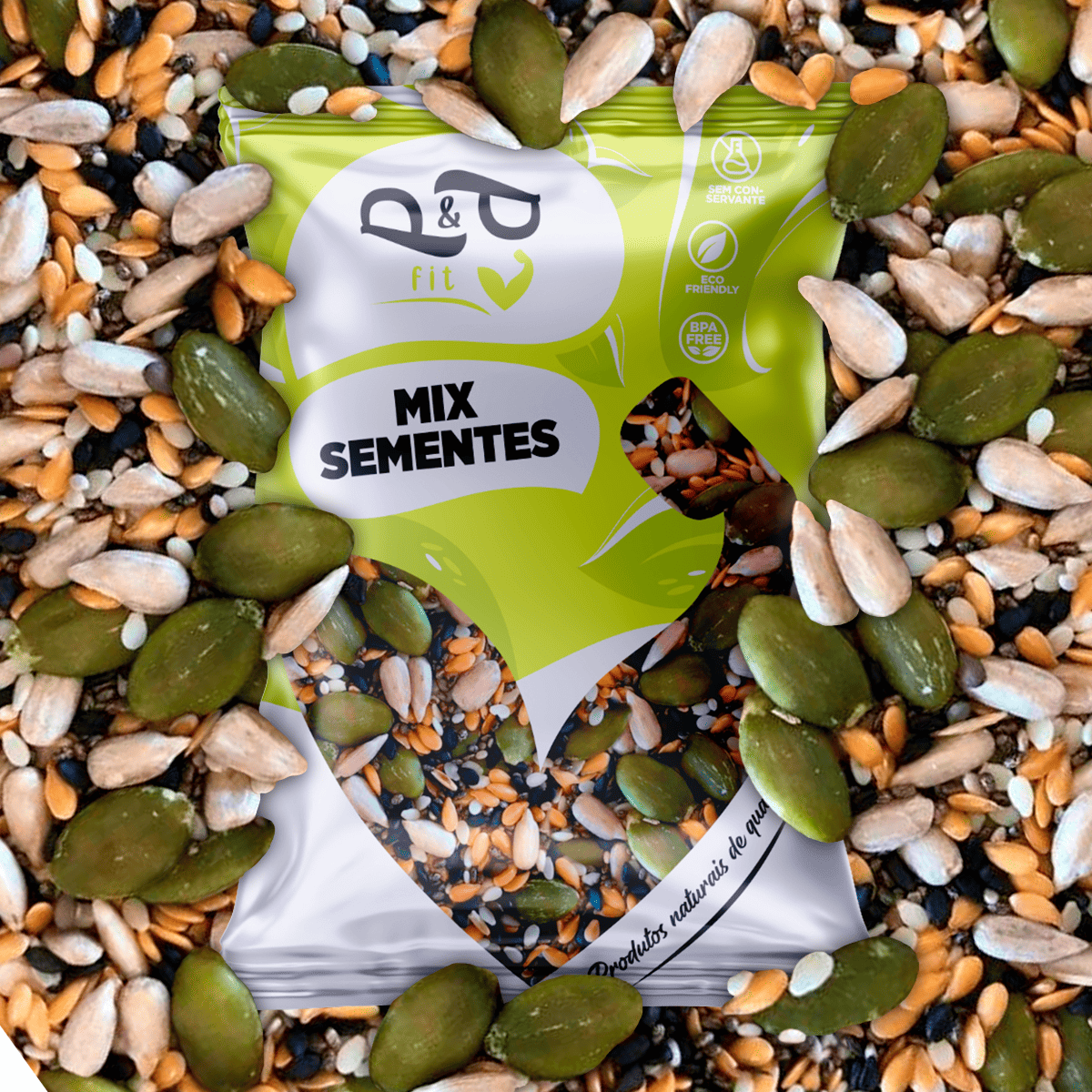 Mix P&P Ssementes Saúde - Chia, Linhaça Dourada, Linhaça Marrom