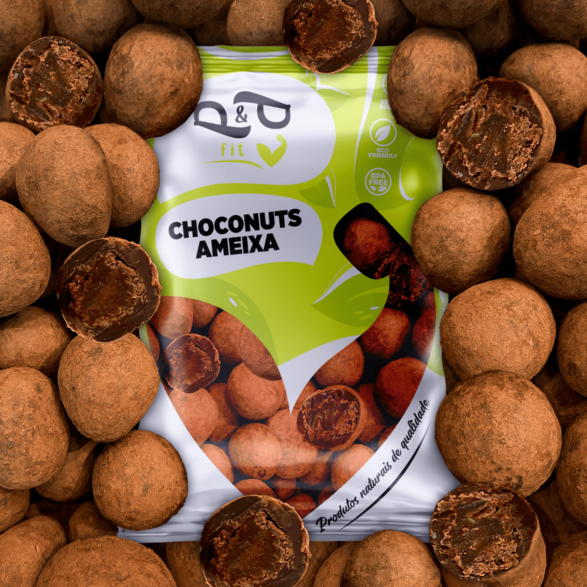 Choconuts P&P Ameixa Chocolate 70% Drageado - P&P Fit - A sua loja