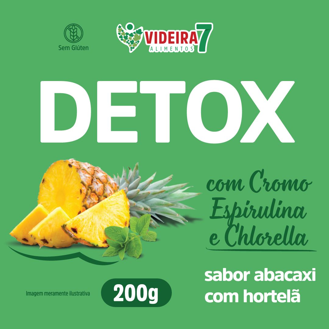Detox em Pó , Espirulina E Clorella, Cromo, Cha Verde- 200g - P&P