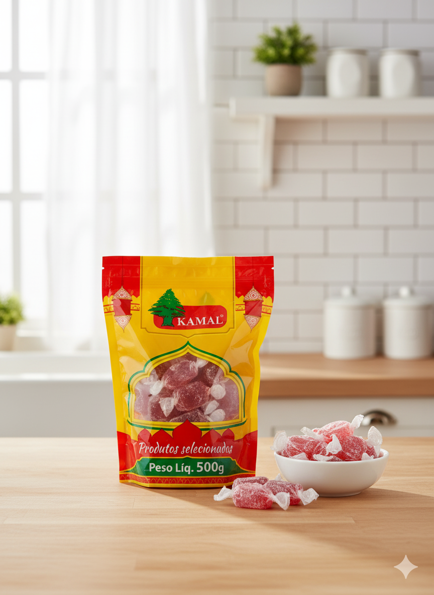 RAHAT MORANGO Bala Goma árabe 500g - Kamal - P&P Fit - A sua loja de ...