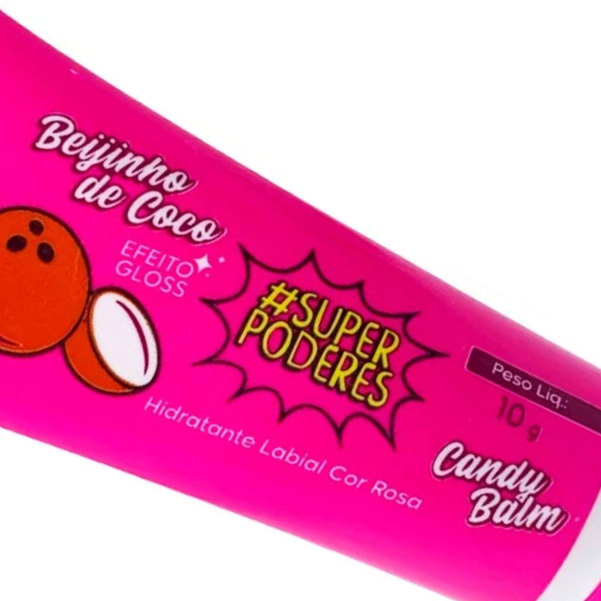 Candy Balm Hidratante Labial Super Poderes Beijinho De Coco Saggior Maquiagens Jóias E Acessórios 