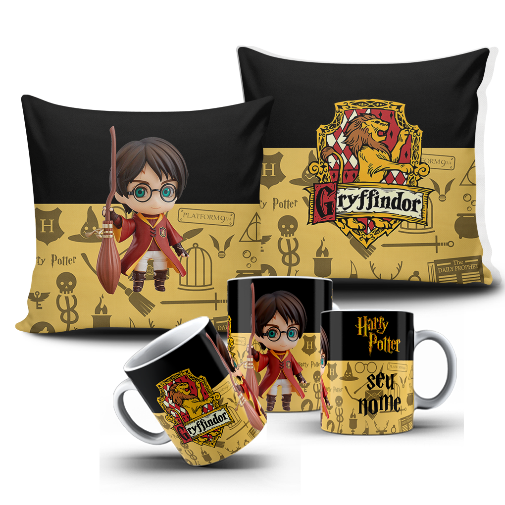 Kit almofada e caneca harry potter pijama toddyris em Promoção na