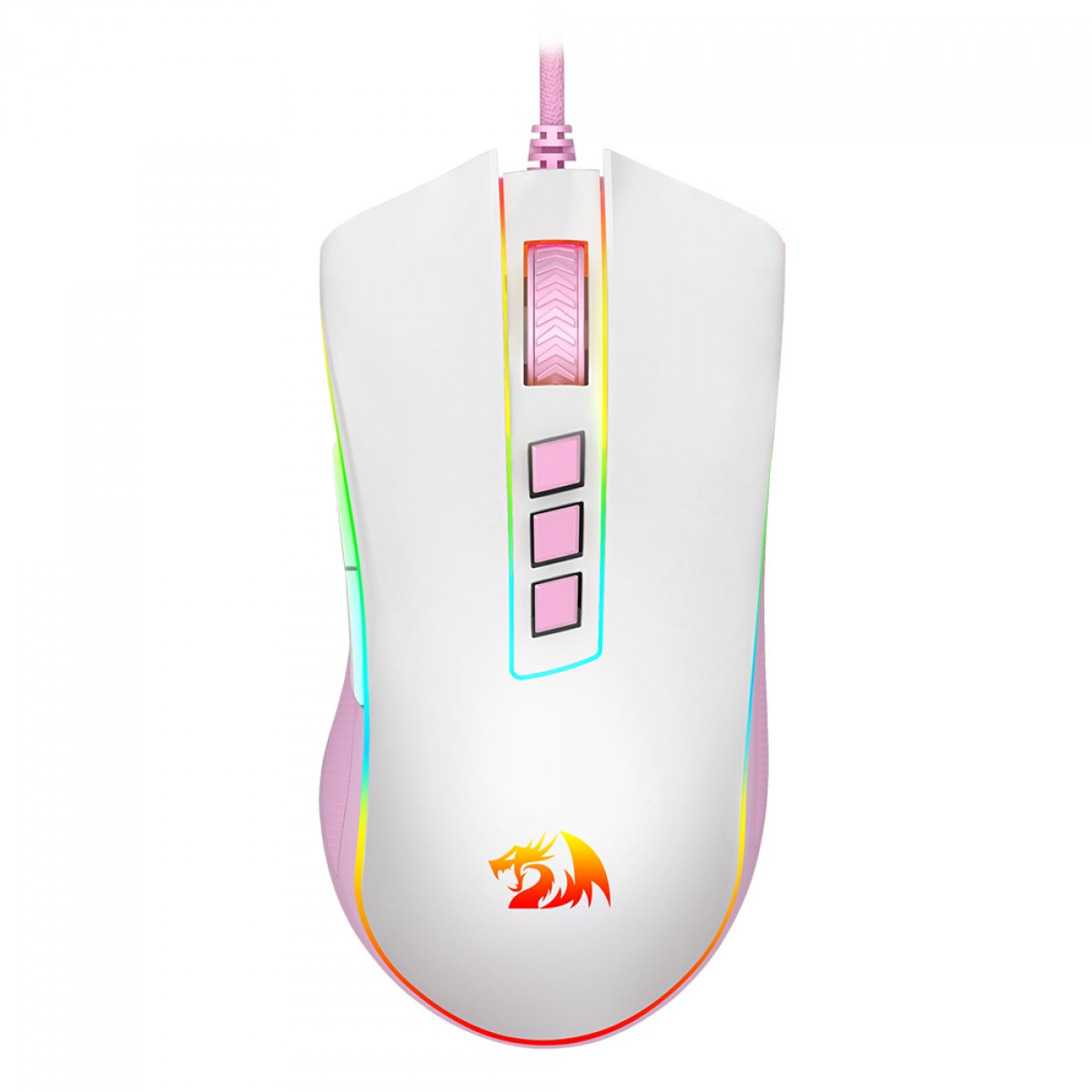 Mouse Gamer Redragon Cobra RGB 12400 DPI 8 Botões Programáveis Branco -  2Plays - Melhores ofertas você encontra aqui!
