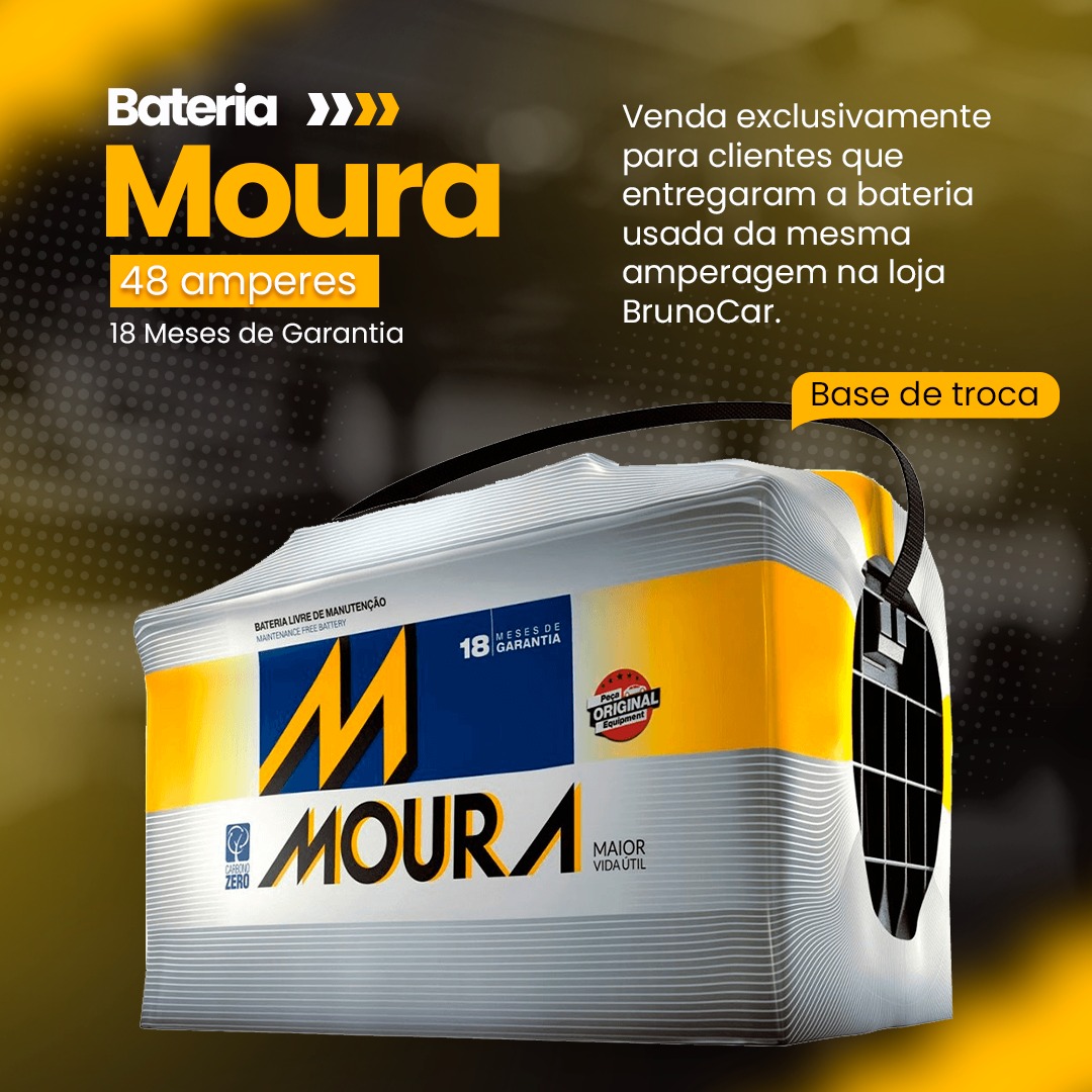 Bateria - 48 Amperes - Moura - Base Troca - Retirar na Loja - BrunoCar ...