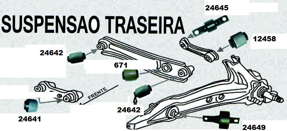 Bucha Suspensão Braço Traseiro Superior - Civic 1.6 16v 1998 a