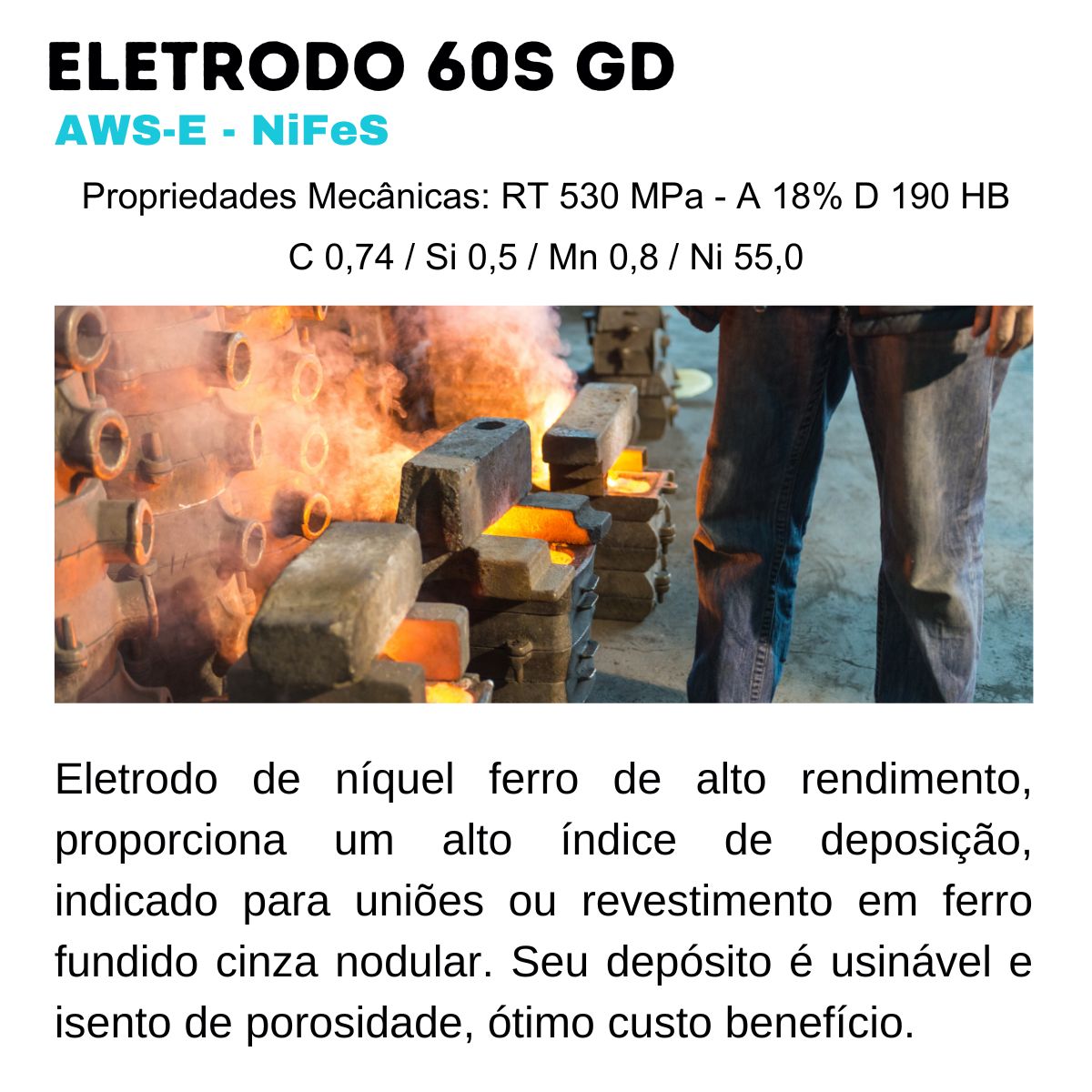 Eletrodo para Ferro Fundido Limável 60Ni | Solda Certa - Mais do que ...