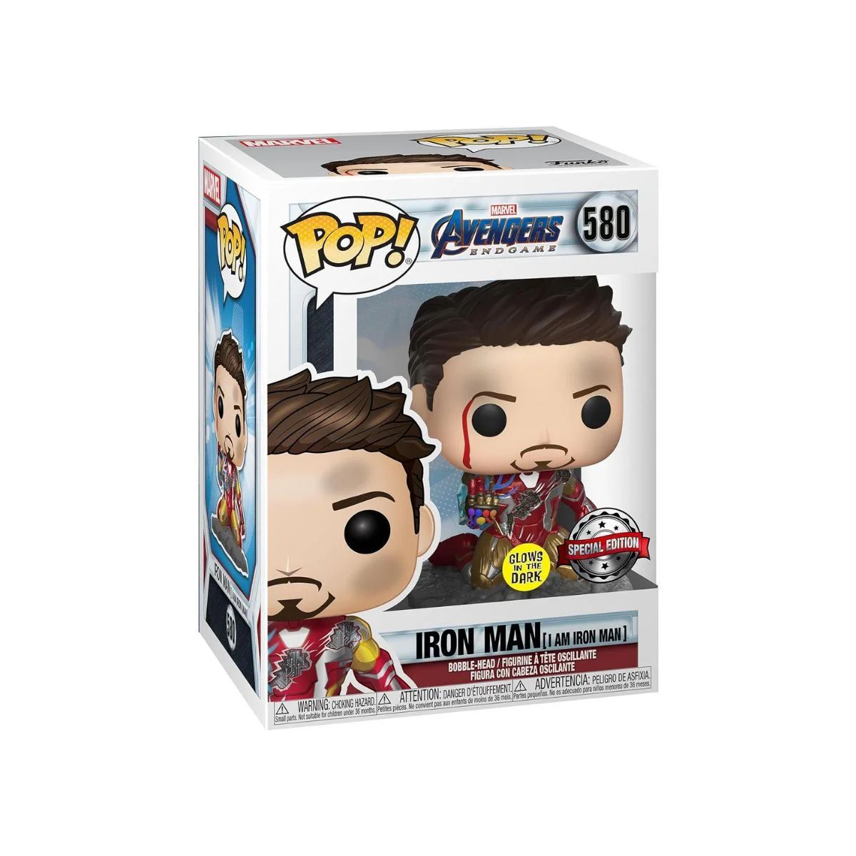 Funko Pop Iron Man 580 Avengers Metallic and Glows In the Dark - Clique ...