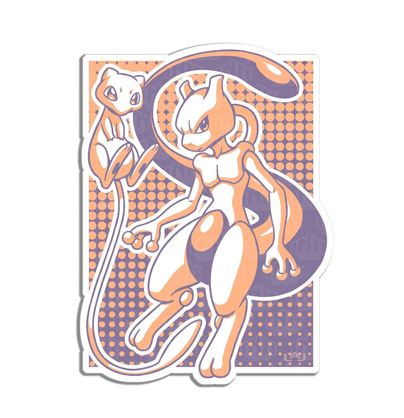 Adesivo Desenho Pokemon Mewtwo Resinado