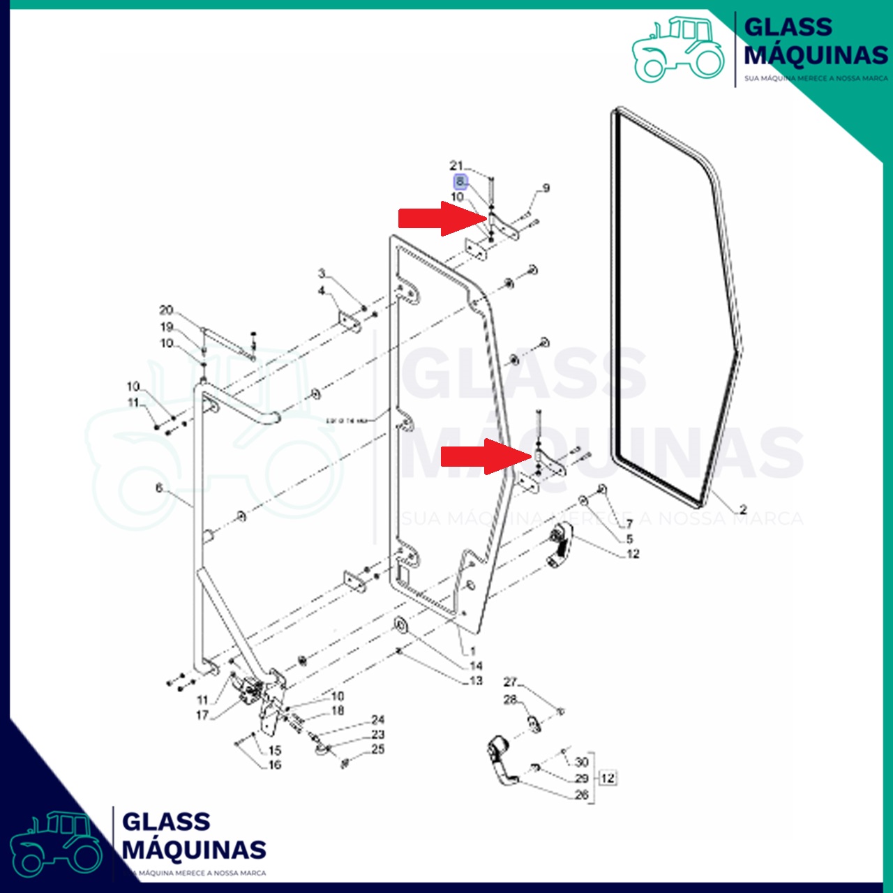 DOBRADIÇA PORTA E JANELA NEW HOLLAND 12D - CASE W20E - 87603366