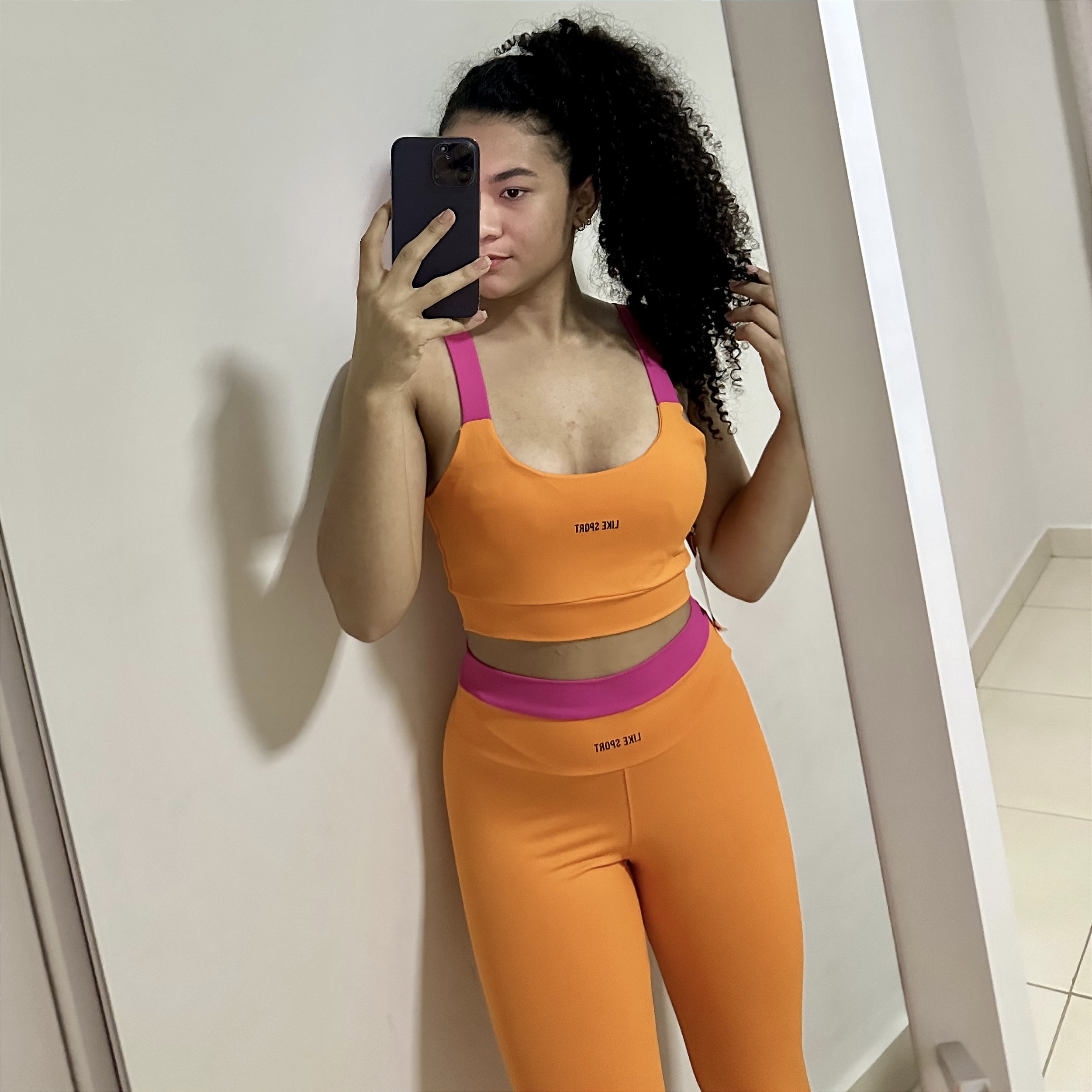 Conjunto orange poliamida - BE FIT