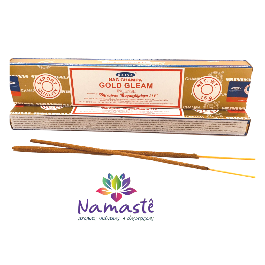 Incenso Massala Satya 15g - Gold Gleam - Namastê Aromas Indianos e  Decorações