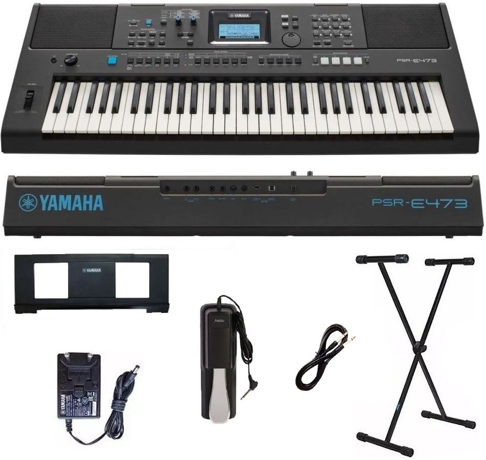 Teclado Arranjador Yamaha PSR-E473 61 teclas sensitivas e fonte