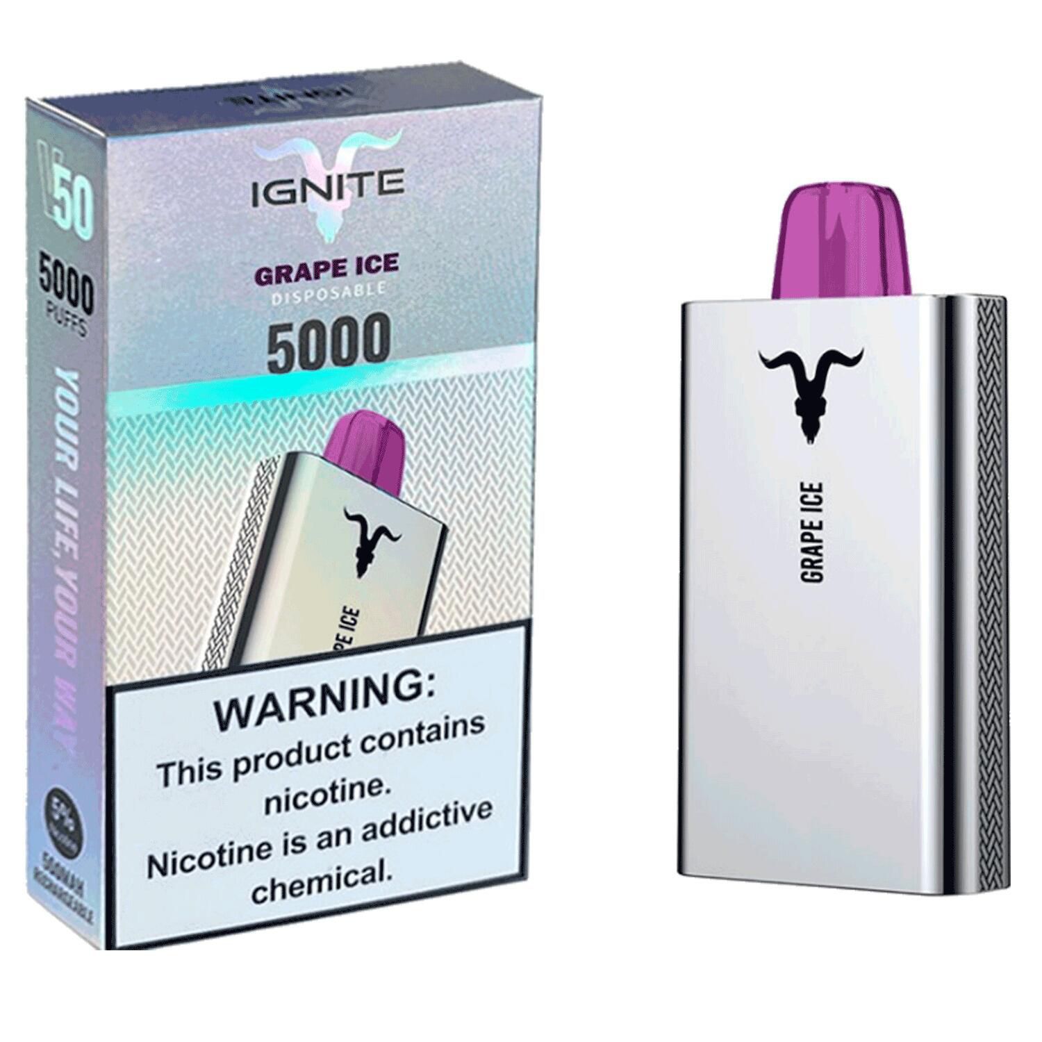 Ignite 5000 Puffs Grape Ice (V50) Vapor Club Brasil